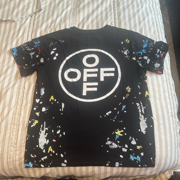 OFF WHITE Main Label Virgil Abloh Paint Splatter Shirt Mens Size XXL - Picture 14 of 15
